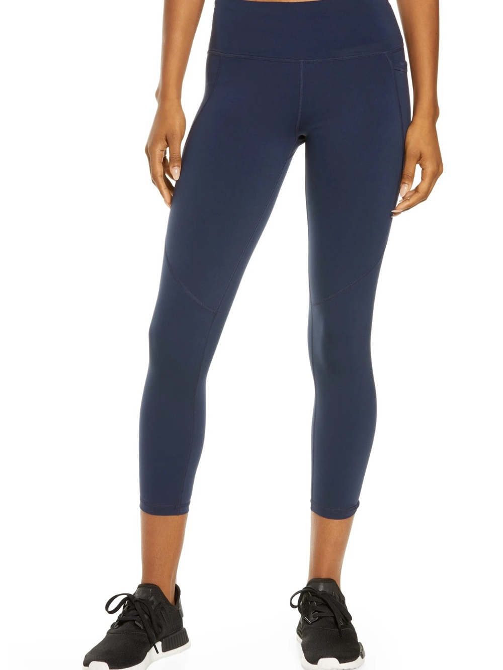 Sweaty Betty Navy Cropped High-Rise Performance Leggings